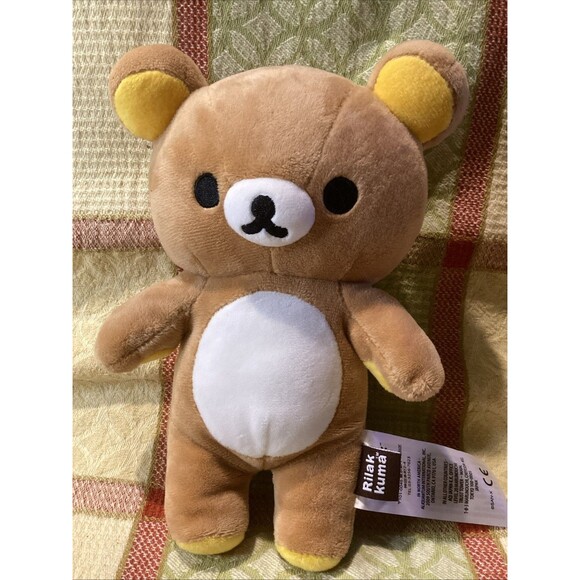 2009 8” San-X RILAKKUMA Plush Brown Stuffed Bear Zippered Pocket Plushy Japan - Picture 3 of 9